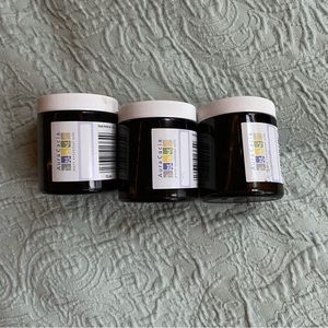 Aura Cacia Empty Amber Glass Jars 4 oz Set of Three
